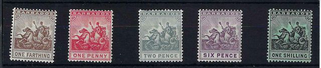 Image of Barbados SG 163/9 LMM British Commonwealth Stamp
